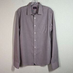 UNTUCKit Maroon‎ Checkered Cotton Slim Fit Wrinkle Free Dress Shirt Men's Medium